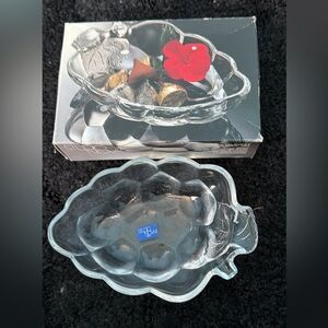 Studio Nova Blue Logo Clear Glass Dish